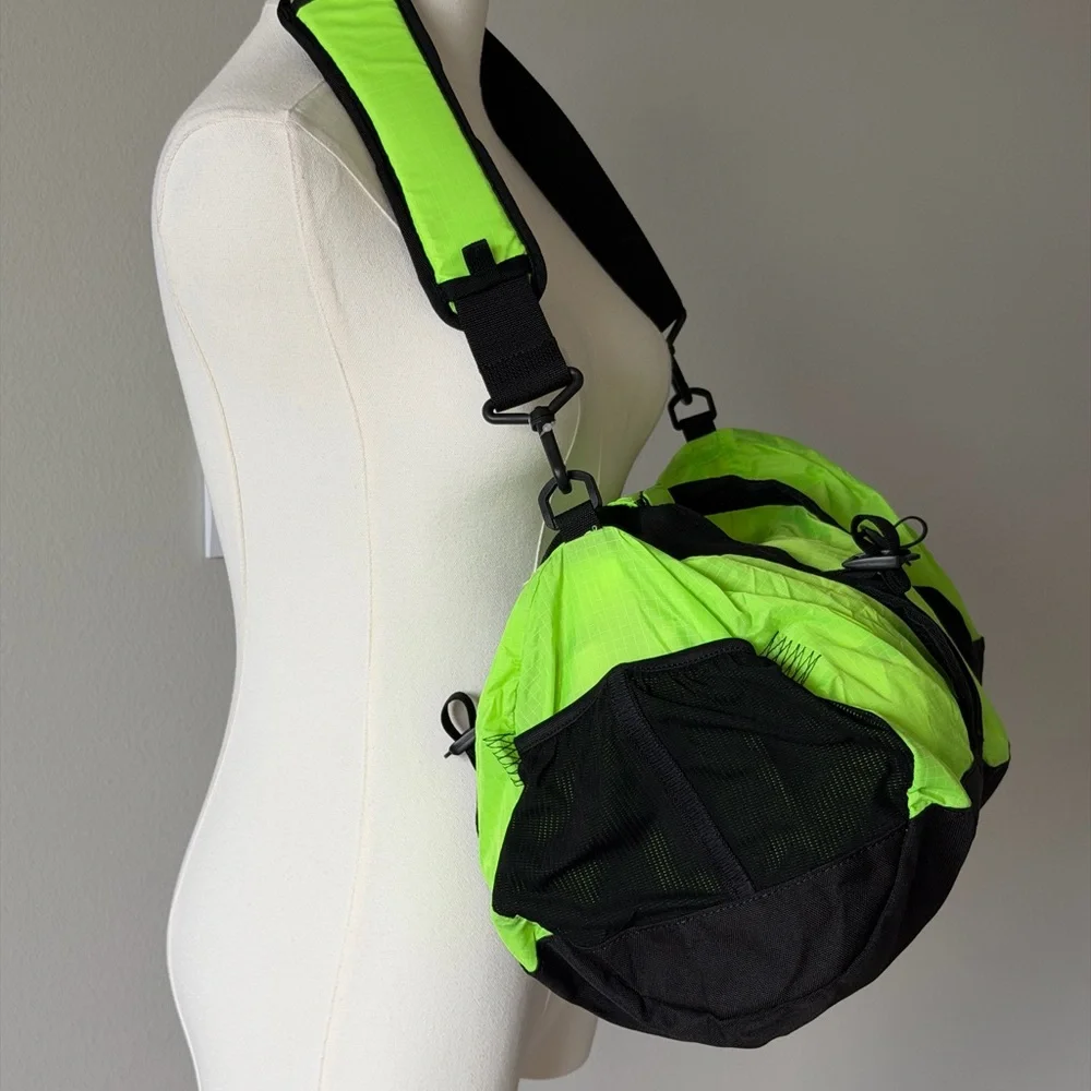 RLX Ralph Lauren Neon Green and Black Sport Packable Duffel Lightweight Bag